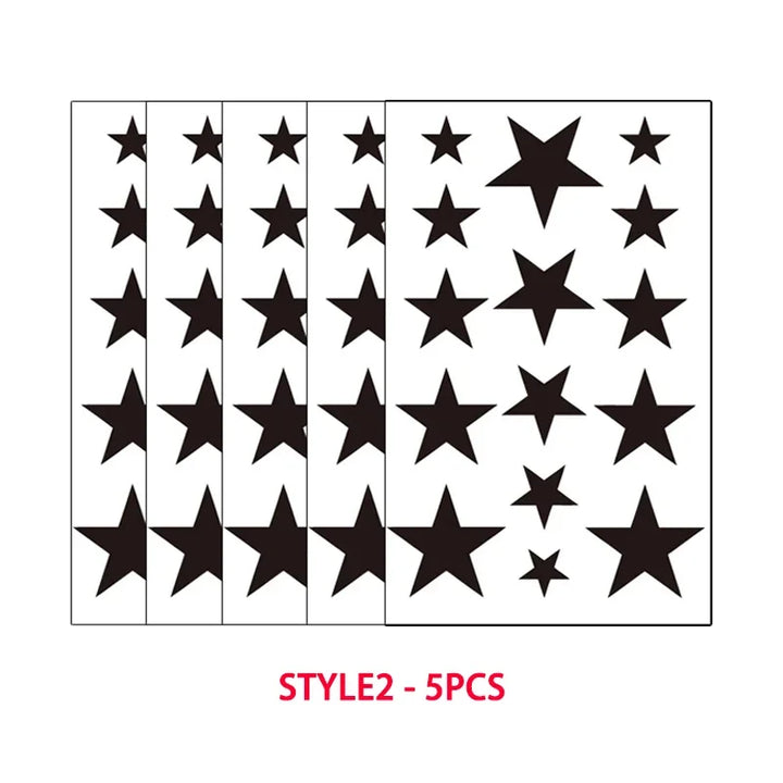 Rynx | Hollow Star Waterproof Temporary Tattoo Stickers Black Star Design Body Art Artificial Tattoo Wrist Ankle Artificial Tattoo Body Art Tools