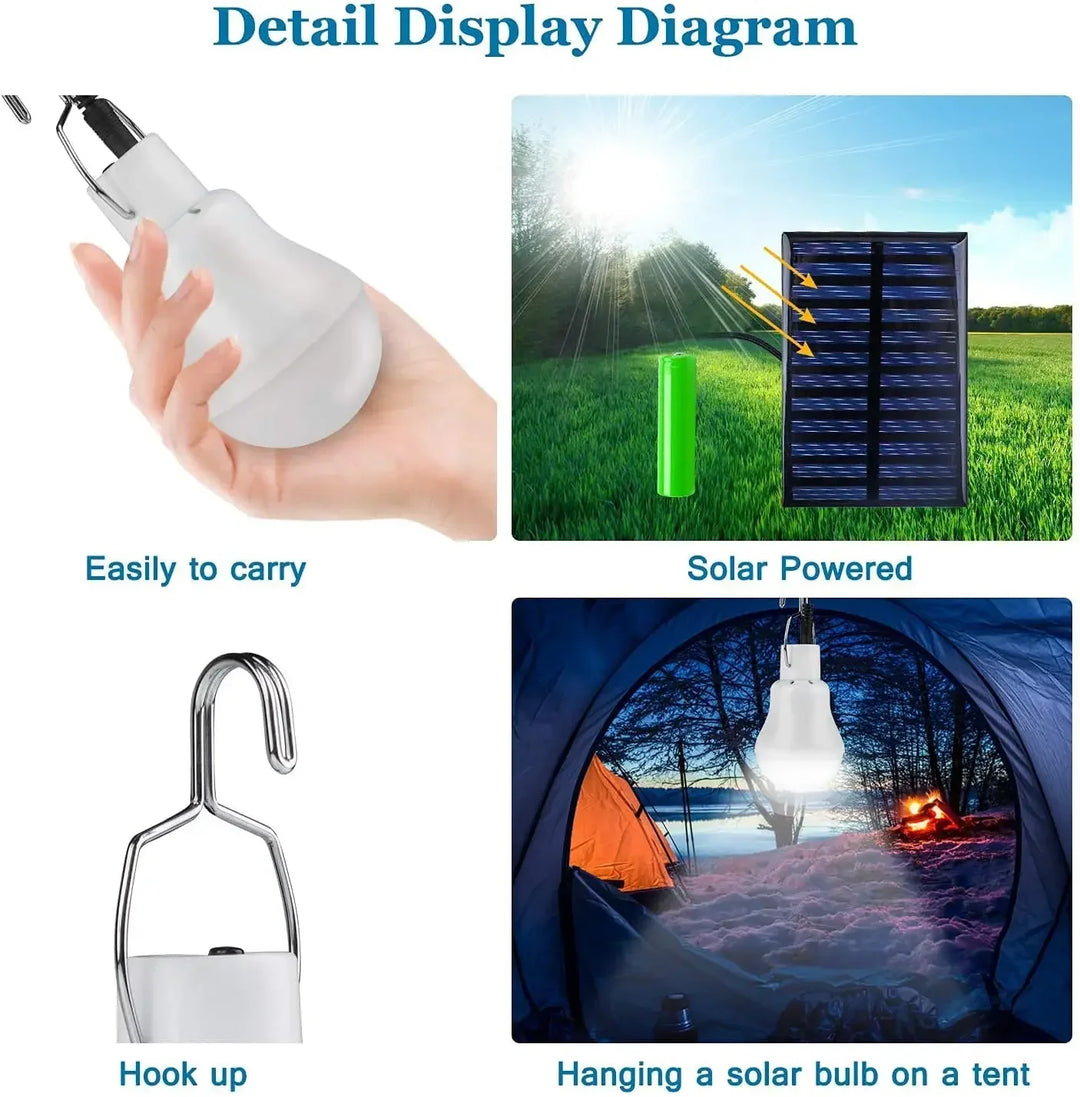 Lisslune | Solar lamp with solar panel – Energy-saving LED lamp for indoor and outdoor use