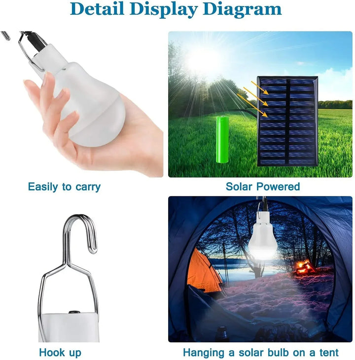 Lisslune | Solar lamp with solar panel – Energy-saving LED lamp for indoor and outdoor use