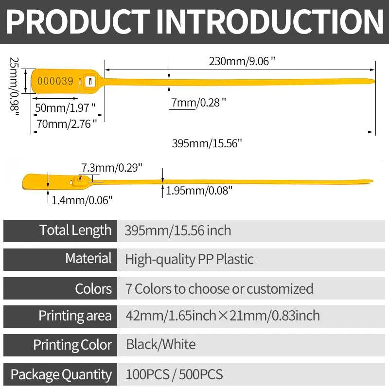Lisslune | Hair-receptive custom-made plastic security seals for freight protection - 100 pieces
