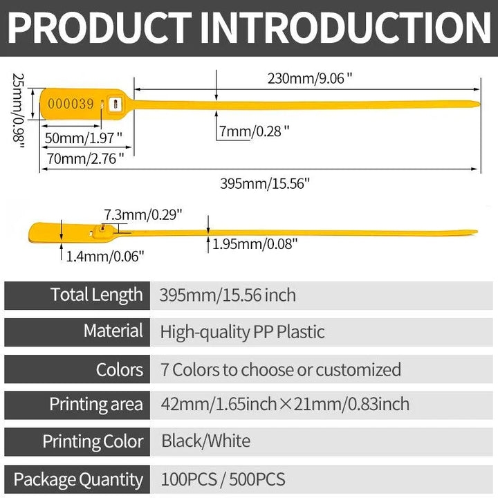 Lisslune | Hair-receptive custom-made plastic security seals for freight protection - 100 pieces