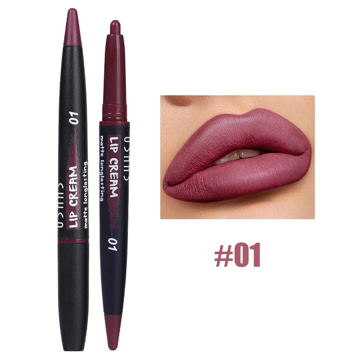 Rynx | Lipstick Pencil Lipliner Matte Contour 3D Lip Shape Lipstick Pencil Waterproof Long-lasting Non-sticky Cup Smooth Lipstick Pencil Makeup