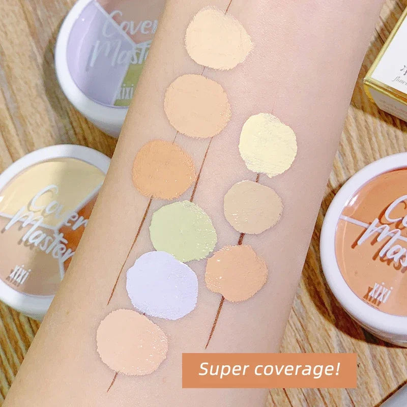 Lisslune | 3-Farben Concealer Palette Foundationscreme Vollabdeckung Geeignet für Alle Haut Gesicht Make-up Abdeckung Dunkle Ringe Akne Poren Cremebasis