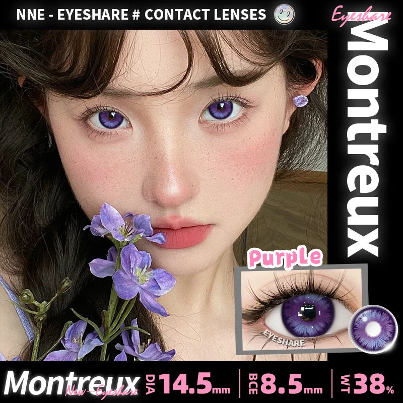 Rynx | 1 Pair purple lenses for eye color contact lenses anime pink lenses blue pupils for eyes Y2K lenses for natural eyes