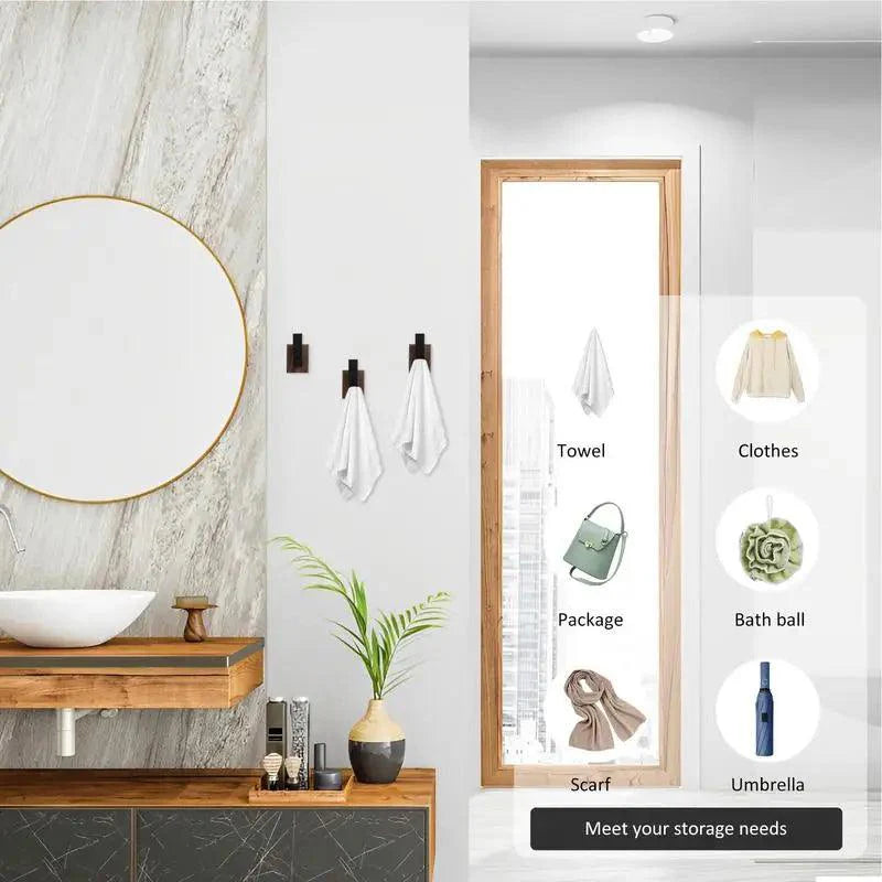 Lisslune | Stylish solid wall-mounted coat hook made of walnut wood with durable hooks for home organization