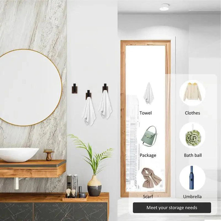 Lisslune | Stylish solid wall-mounted coat hook made of walnut wood with durable hooks for home organization