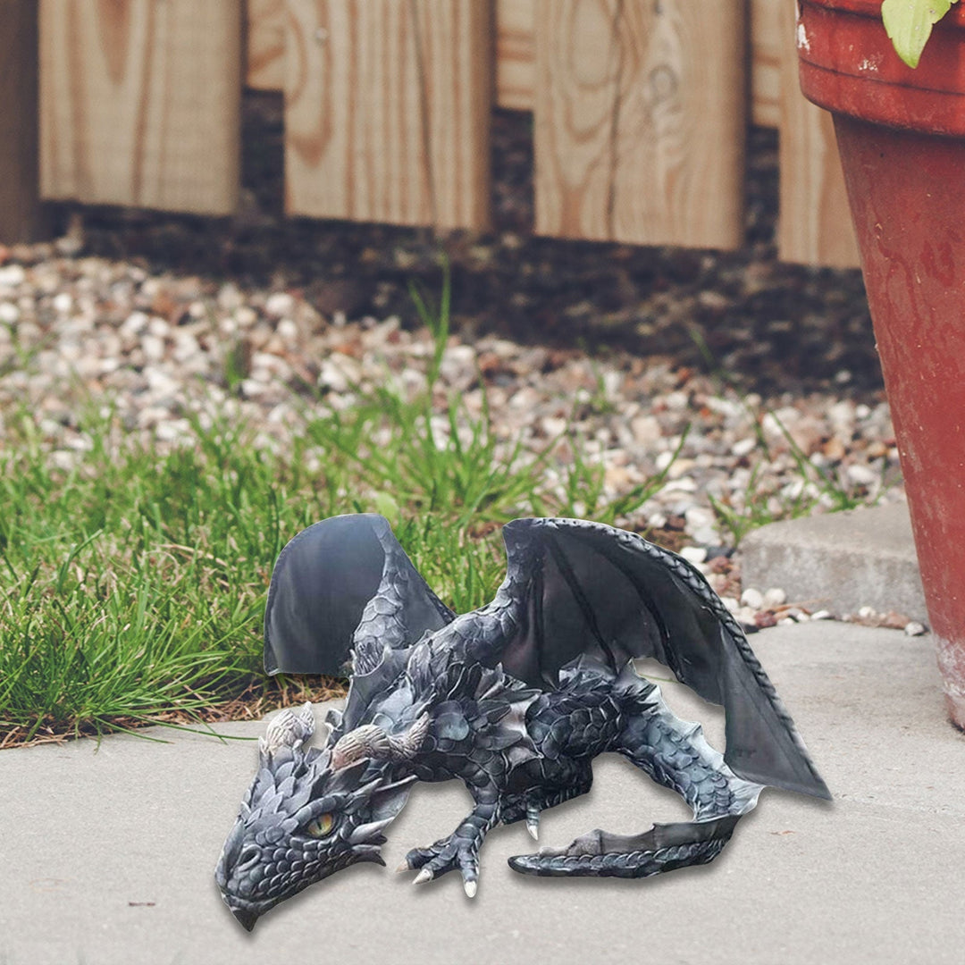 Lisslune | Crouching Dragon Guardian Statue: Gothic Outdoor Decoration