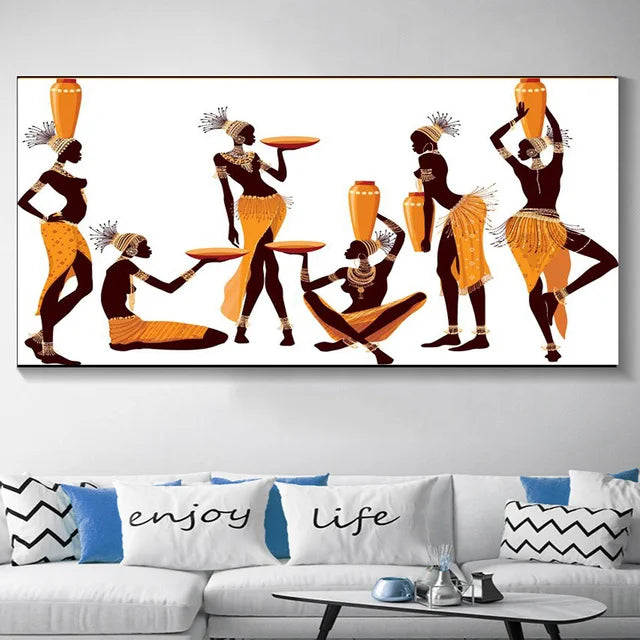 Lisslune | Plus Sizes Abstract African Woman Canvas Painting
