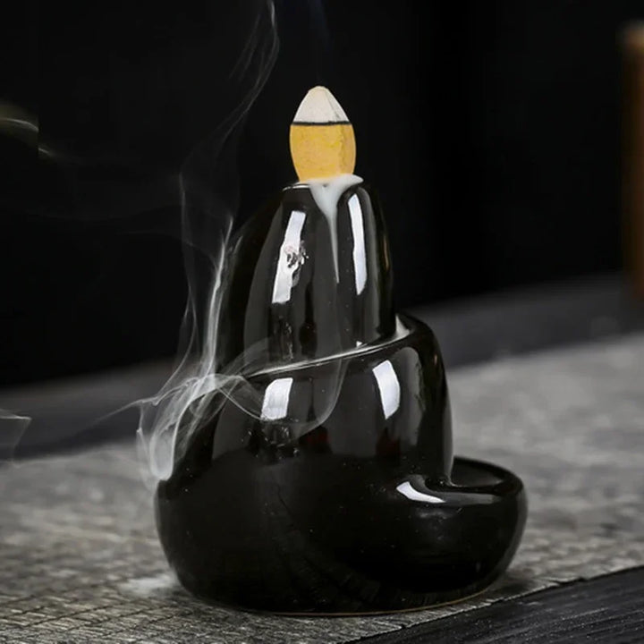 Lisslune | Black River Ceramic Backflow Incense Burner