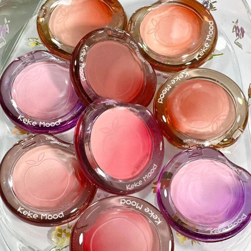 Rynx | Peach Pink Blusher Matte Purple Cheek Color Blush Make-up Durability Brightness Face Silky Smoothness Blush Powder Palette Cosmetics