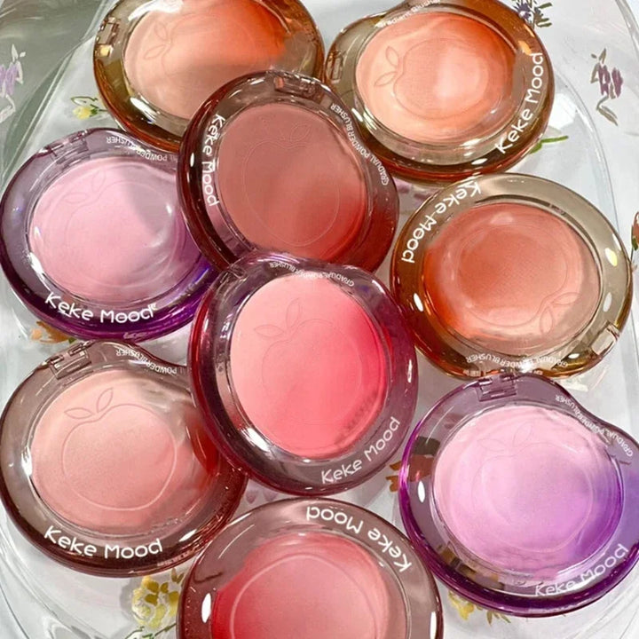 Rynx | Peach Pink Blusher Matte Purple Cheek Color Blush Make-up Durability Brightness Face Silky Smoothness Blush Powder Palette Cosmetics