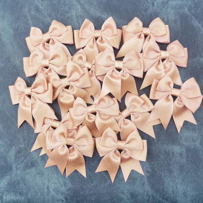 Rynx | (15 pieces/pack) Size 7cm Pink gold dust bow Handmade crafts DIY gift wrapping decoration wedding party supplies
