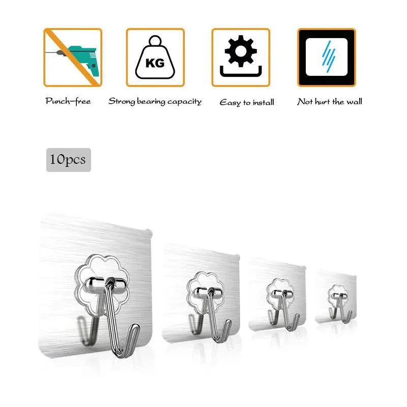 Lisslune | Moisture-resistant Wall Hook Set for Seamless Kitchen and Bathroom Organization