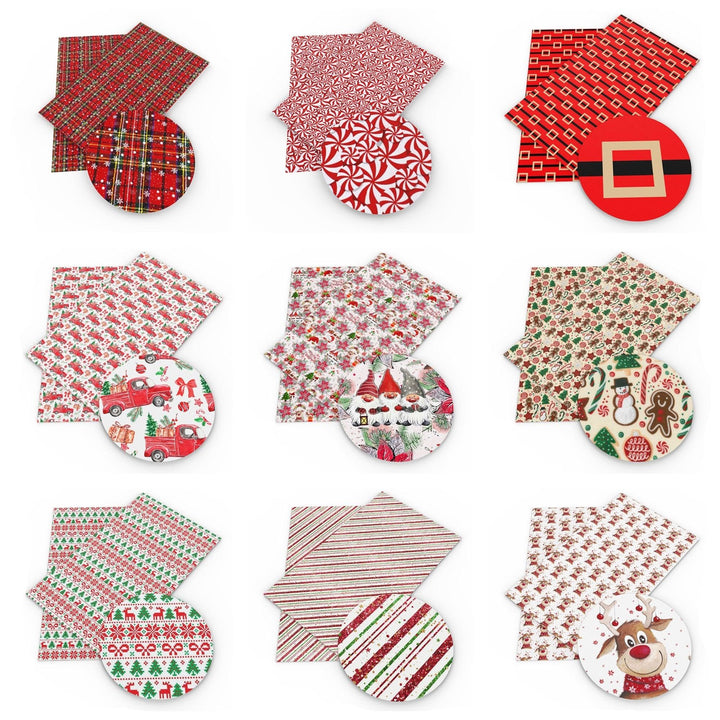 Lisslune | Crimson Holiday Synthetic Leather Craft Set - DIY Festive Fabric Set
