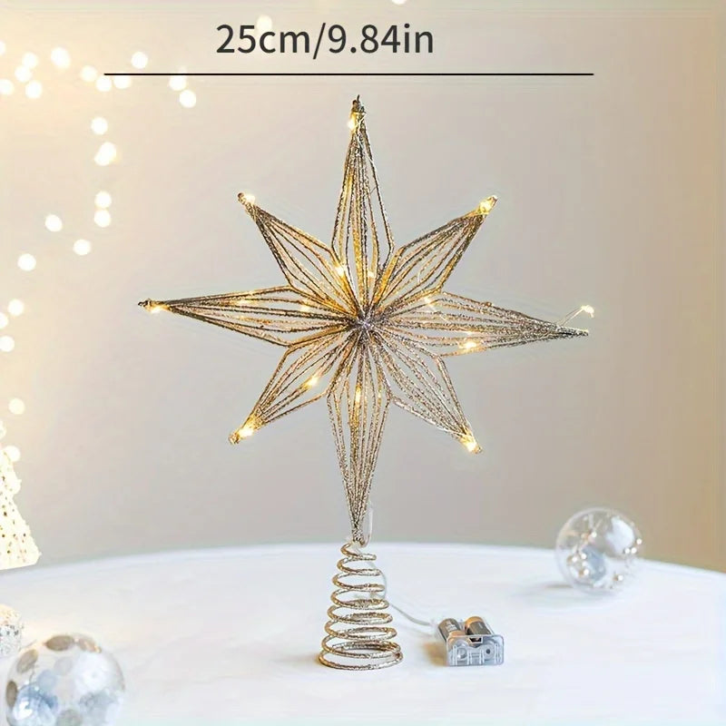 Rynx | Christmas Star Tree Topper, LED glowing Star Lamp, sparkling Night Light, festive Christmas Tree Decoration, Home Decor for Christmas