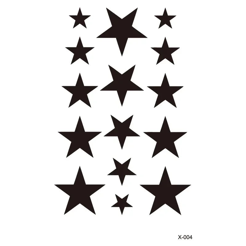 Rynx | Hollow Star Waterproof Temporary Tattoo Stickers Black Star Design Body Art Artificial Tattoo Wrist Ankle Artificial Tattoo Body Art Tools