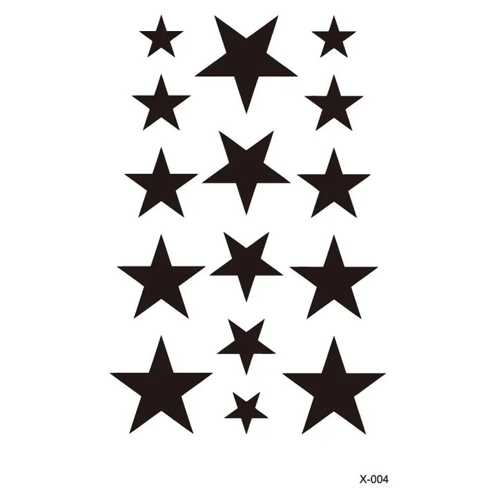 Rynx | Hollow Star Waterproof Temporary Tattoo Stickers Black Star Design Body Art Artificial Tattoo Wrist Ankle Artificial Tattoo Body Art Tools