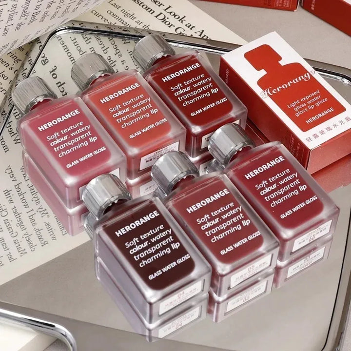 Rynx | Black Mirror Water Light Lip Gloss High Shine Moisturizing Long Lasting No Fading Liquid Lipstick Sexy Red Lips Makeup Cosmetics