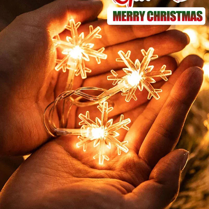 Rynx | 1/3/6M LED Snowflake String Lights Battery/USB Power Copper Wire Garland Light New Year Garden Wedding Living Room Decoration