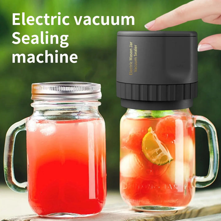 Lisslune | Electric Mason Jar Vacuum Sealing Set - Cordless Sealer for Wide Mouth and Regular Mason Jars - Ideal for Food Storage