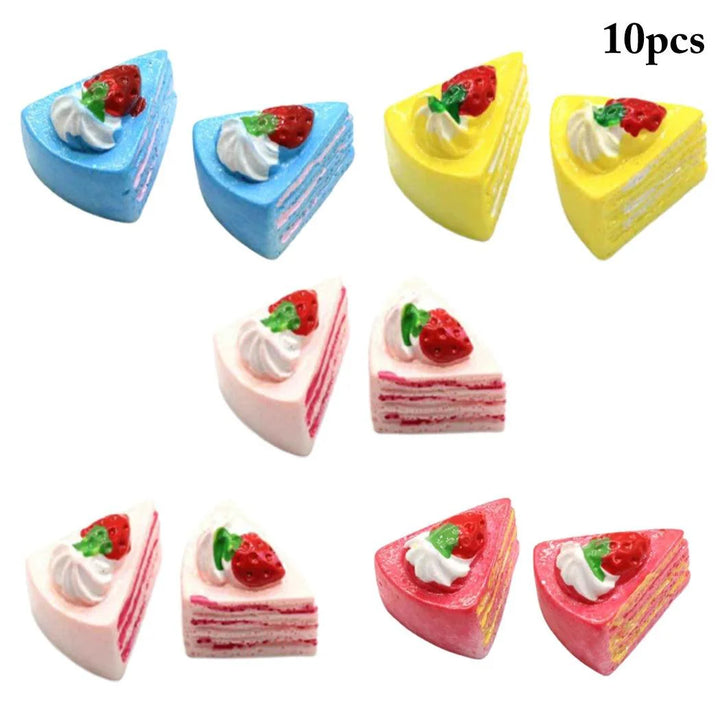 Lisslune | 10-piece realistic artificial fruit cake set for photography and display - Perfect for cake lovers