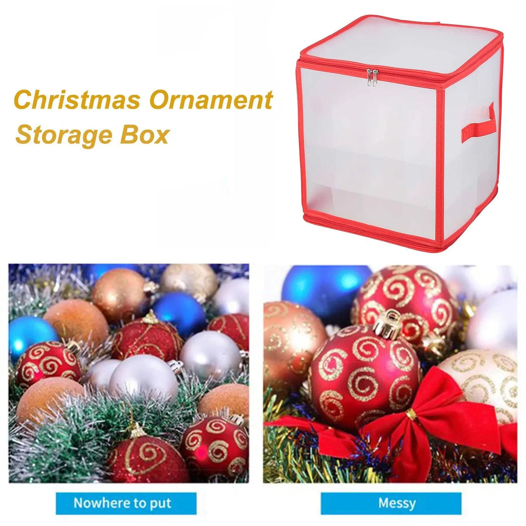 Lisslune | Christmas Ornament Storage Solution - PVC Container for Holiday Decorations