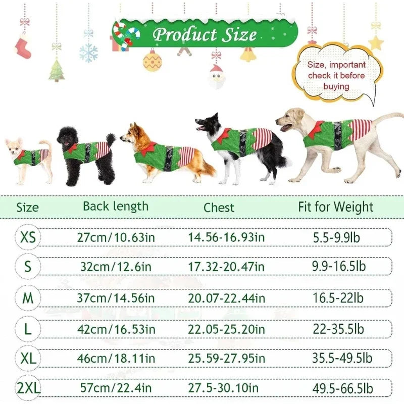 Lisslune | Dog Christmas LED Striped Vest