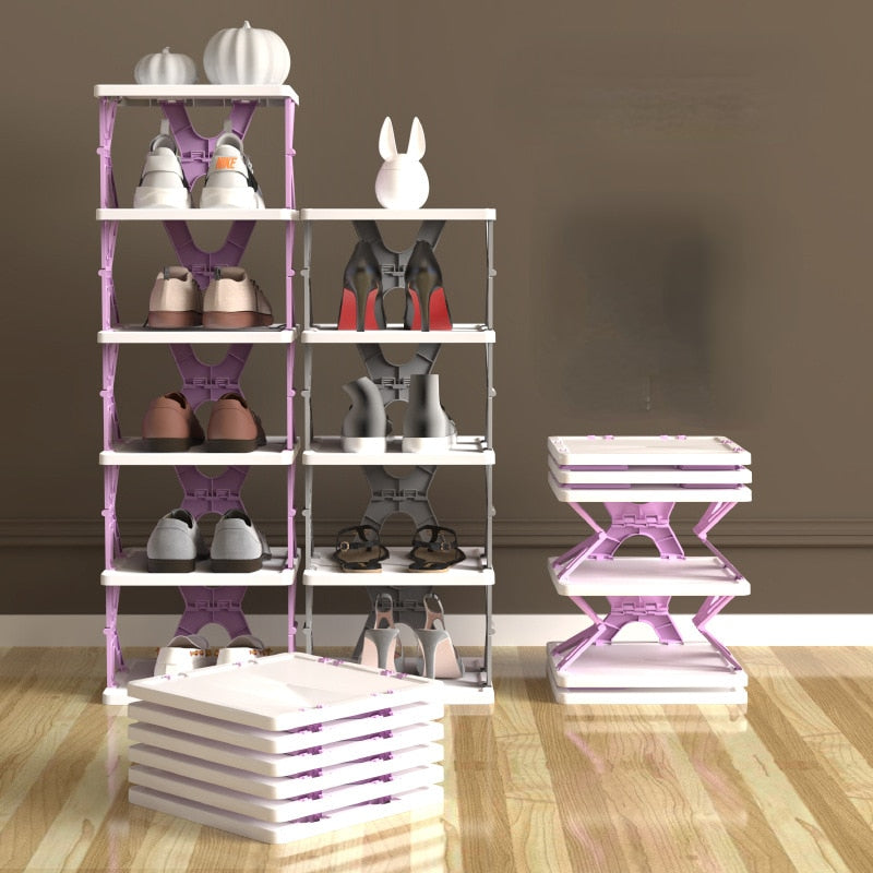 Lisslune | Space Saving Foldable Stackable Shoe Storage Rack