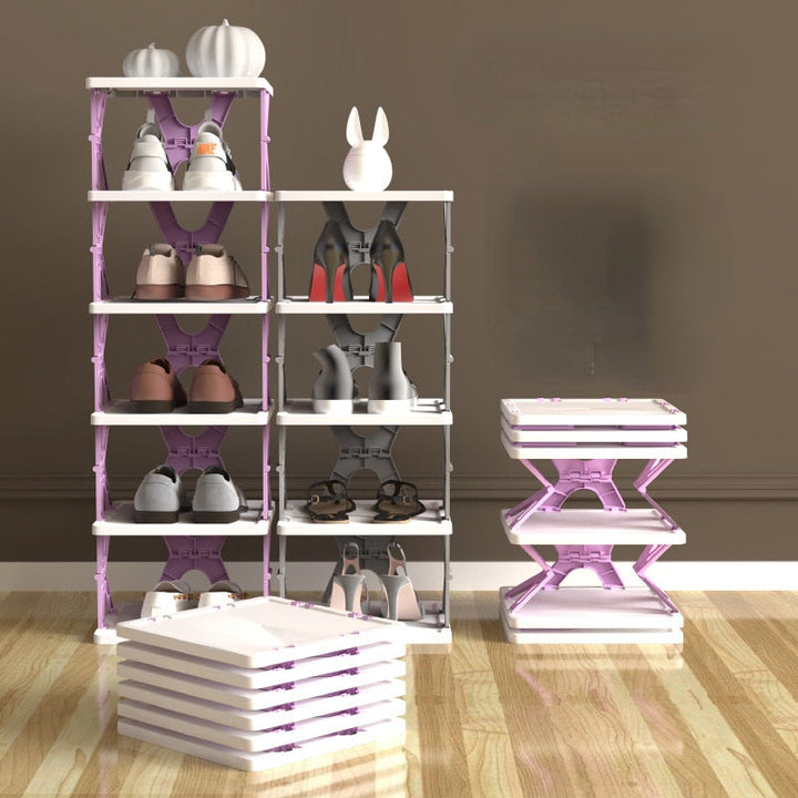 Lisslune | Space Saving Foldable Stackable Shoe Storage Rack