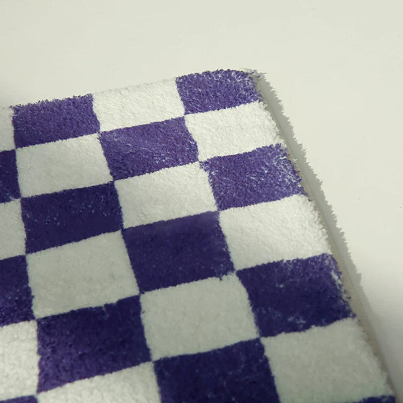 Rynx | Lavender Color Luxury Checkerboard Rug Bedroom Decoration Rugs Living Room Rug Bathroom Door Mat Non-Slip Rugs Rug IG