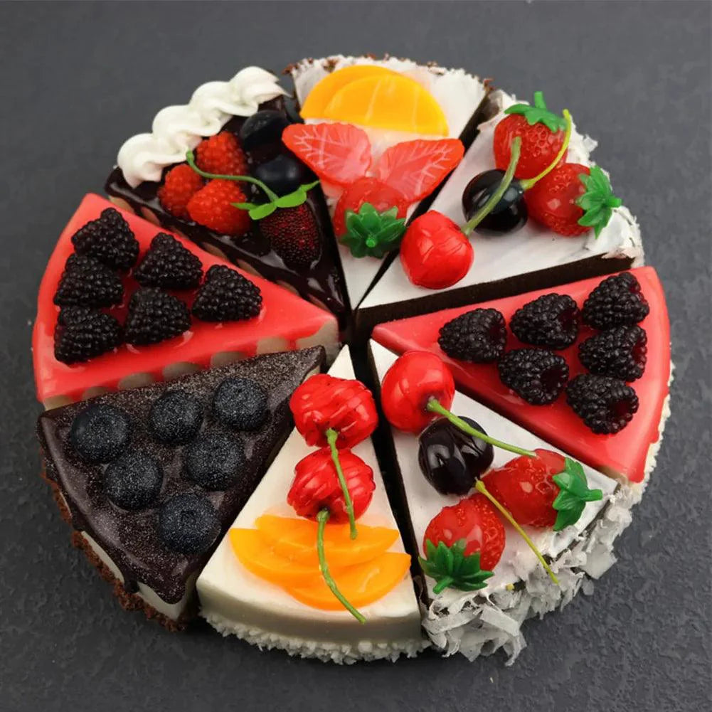 Lisslune | Realistic Synthetic Cake Decoration for Photography and Children - Artificial Fruit Dessert Props for Home Use