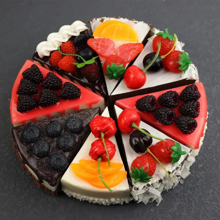 Lisslune | Realistic Synthetic Cake Decoration for Photography and Children - Artificial Fruit Dessert Props for Home Use