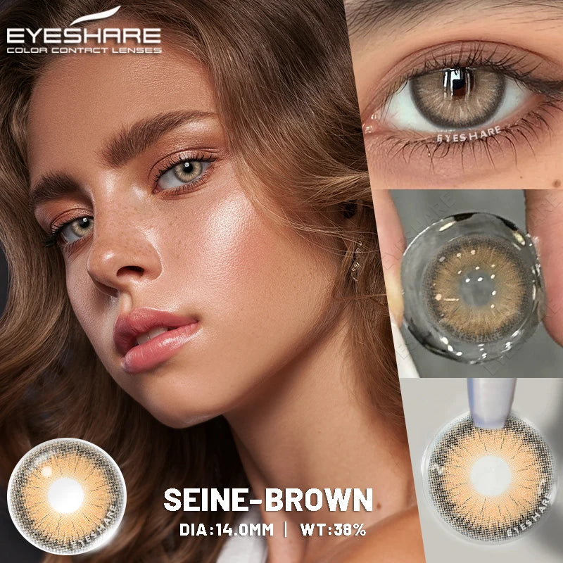 Rynx | 1 pair of naturally colored contact lenses for gray eyes eye lens fashion blue lenses cosmetic brown eye contacts annual