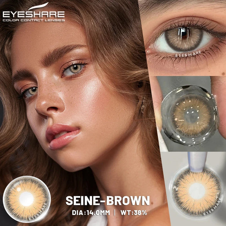 Rynx | 1 pair of naturally colored contact lenses for gray eyes eye lens fashion blue lenses cosmetic brown eye contacts annual