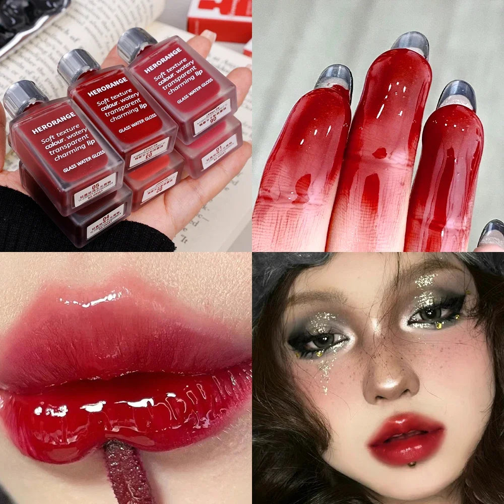 Rynx | Mirror Moisture Lip Jelly Long-lasting Transparent Jelly Black Tea Brown Lipstick Liquid Lipstick Lips Korean Makeup Cosmetics