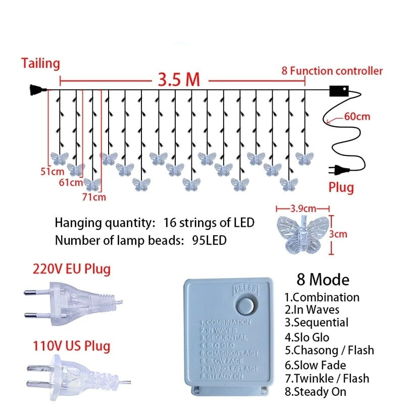 Lisslune | Butterfly LED Curtain Lights