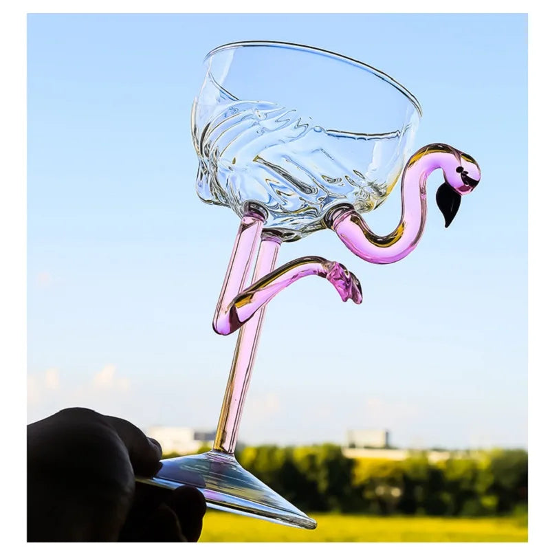 Lisslune | Pink Flamingo Cocktail Clear Party Glasses