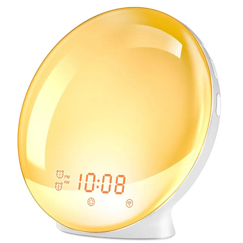 Lisslune | LumiRise | Alarm clock with sunrise light | Color change & FM radio | Calendar & time display