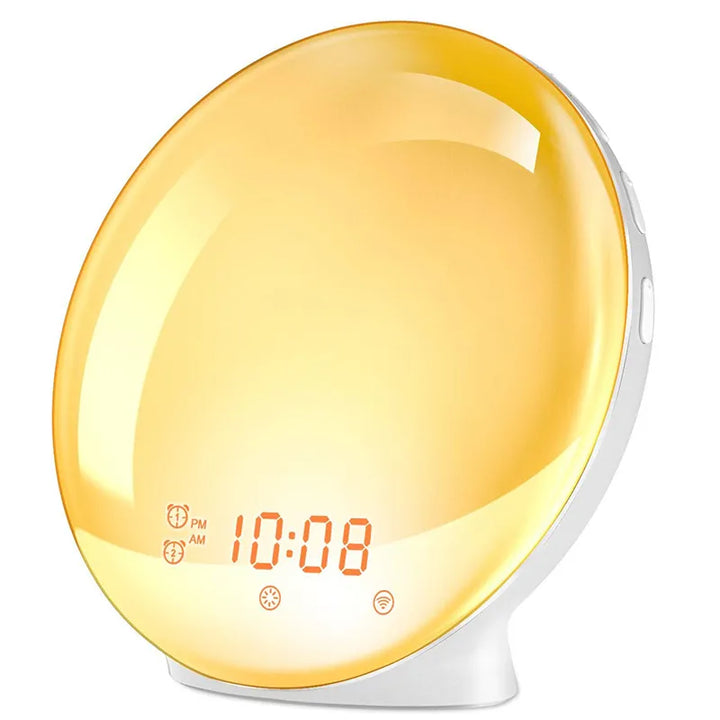 Lisslune | LumiRise | Alarm clock with sunrise light | Color change & FM radio | Calendar & time display