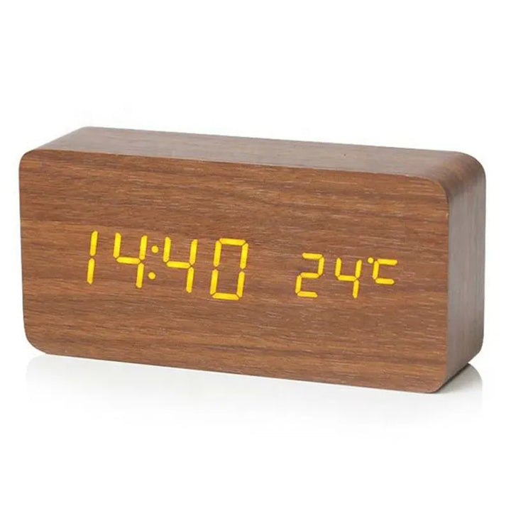 Lisslune | Digital alarm clock made of wood | LED display | Modern design | Silent | Eco-friendly