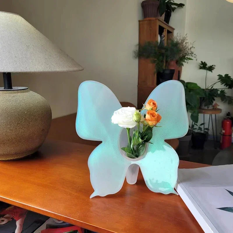 Lisslune | Artistic Butterfly Clear Flower Vase