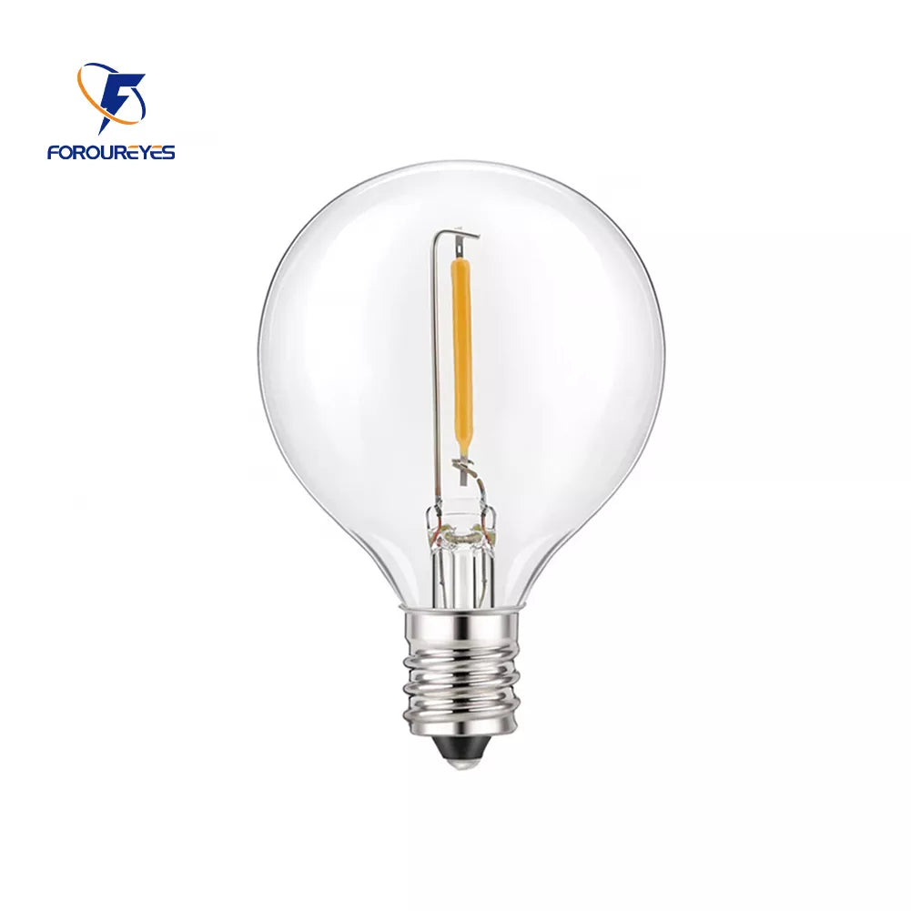 Lisslune | G40 bulbs, E12, 5 V, 110 V, 220 V, 1 W, plastic globe bulbs, string lights, for indoor and outdoor use, terrace, home, garden, decoration, warm white