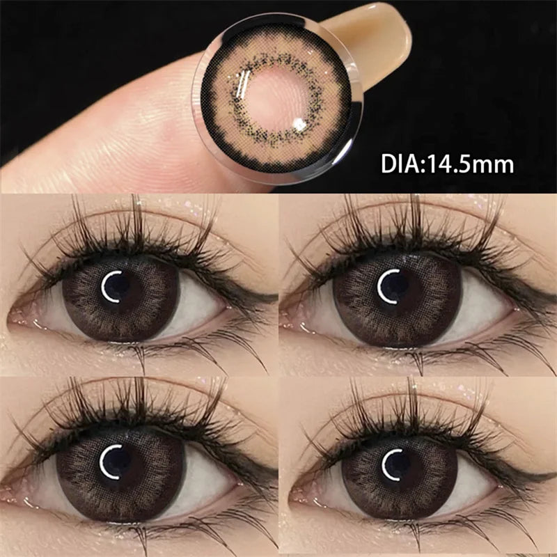 Lisslune | 1 Pair of natural contact lenses for myopia prescription fashion eyes round soft lens student color cosmetic
