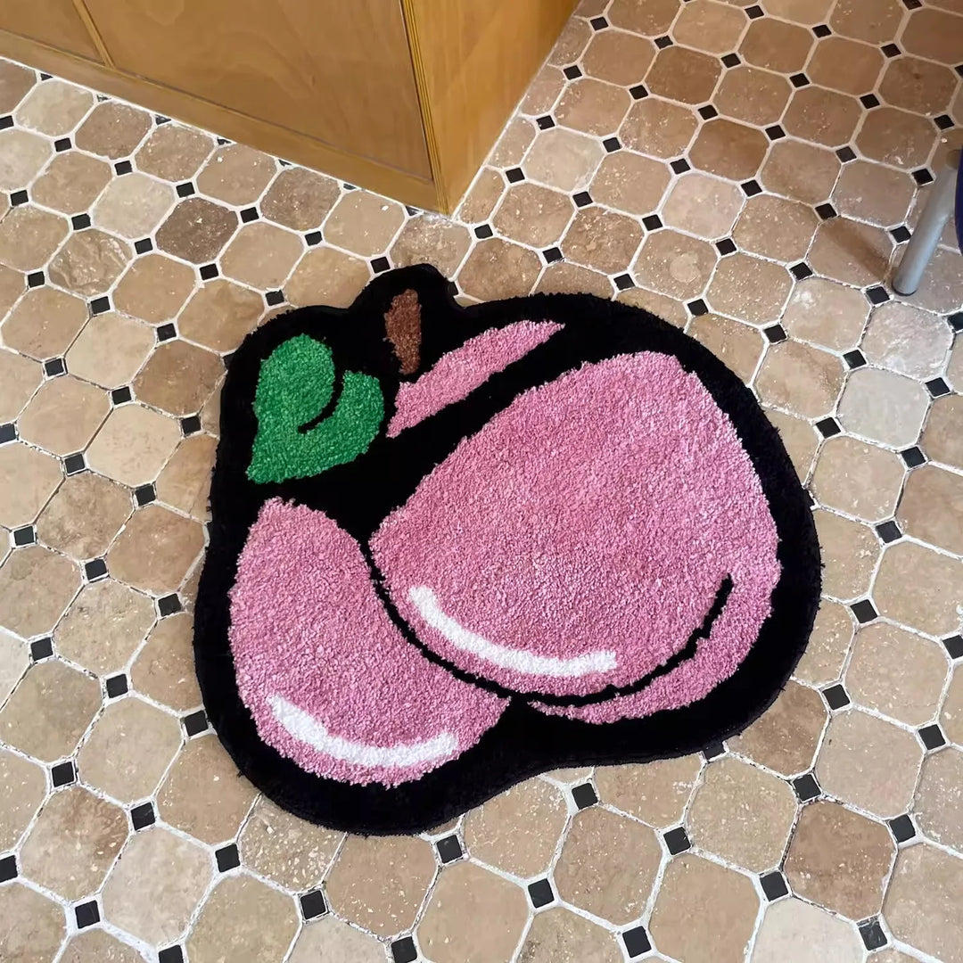 Rynx | Tufting Pink Peach Bathroom Mat Funny Rug Area Rug Bath Mat Floor Bathtub Edge Absorbent Non-Slip Pad Foot Mat Home Decor 68x70cm