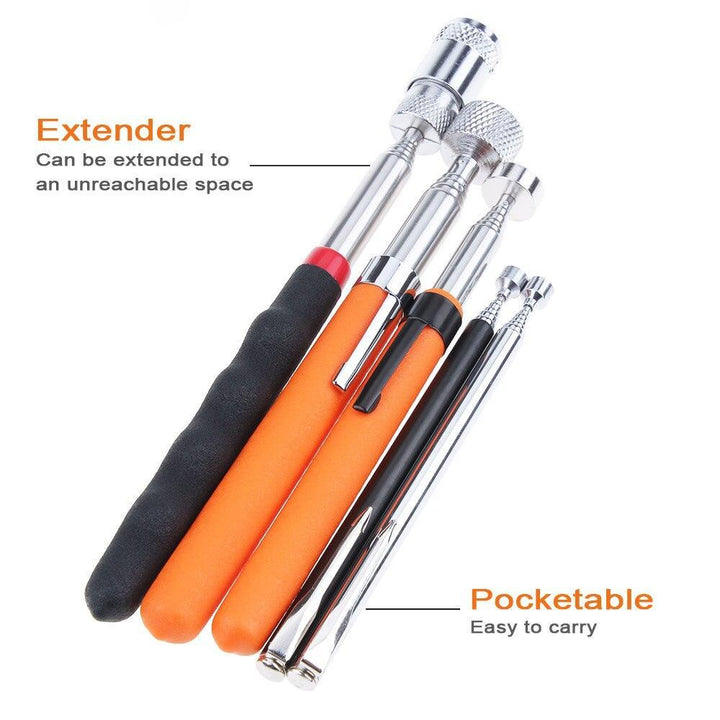 Lisslune | Magnetic Telescoping Picker Tool with Striking Orange Handle - Perfect for Picking Up Metal Objects