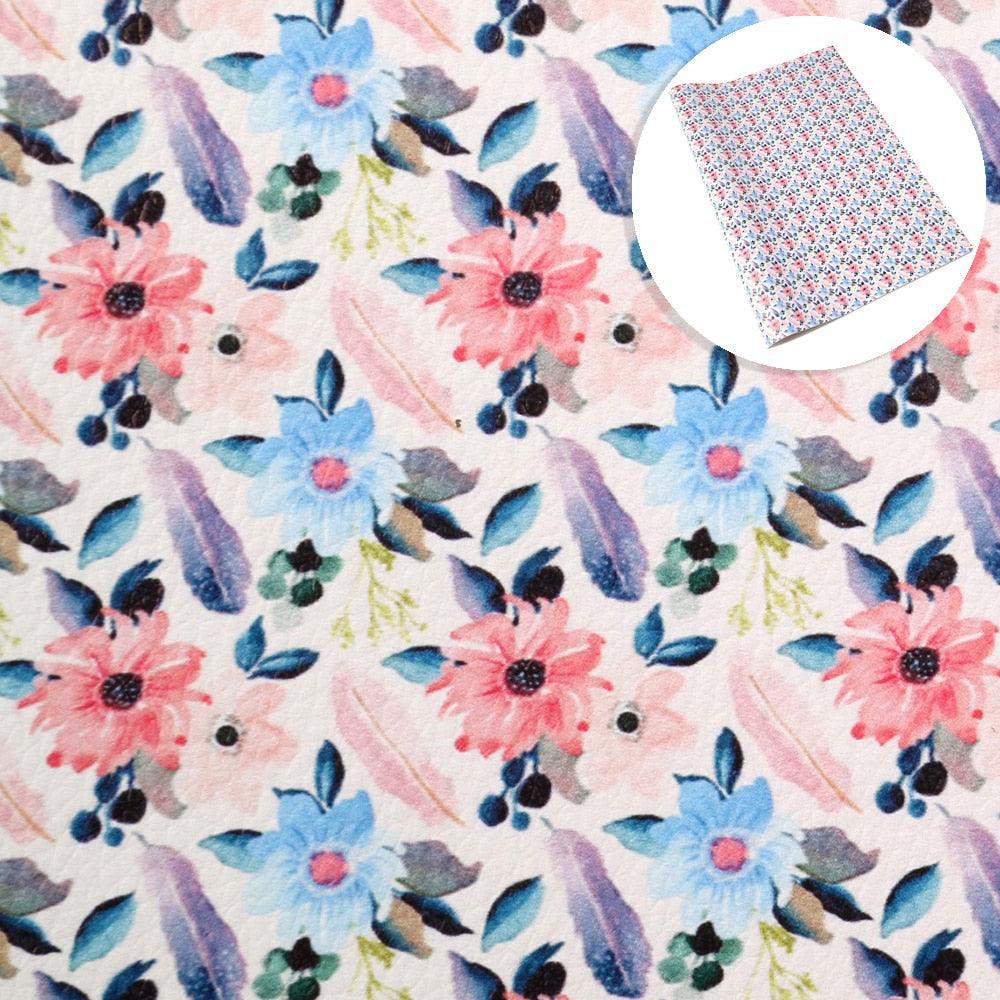 Lisslune | Floral Lychee Blossom Synthetic Leather Crafts Sheet - 20x33cm
