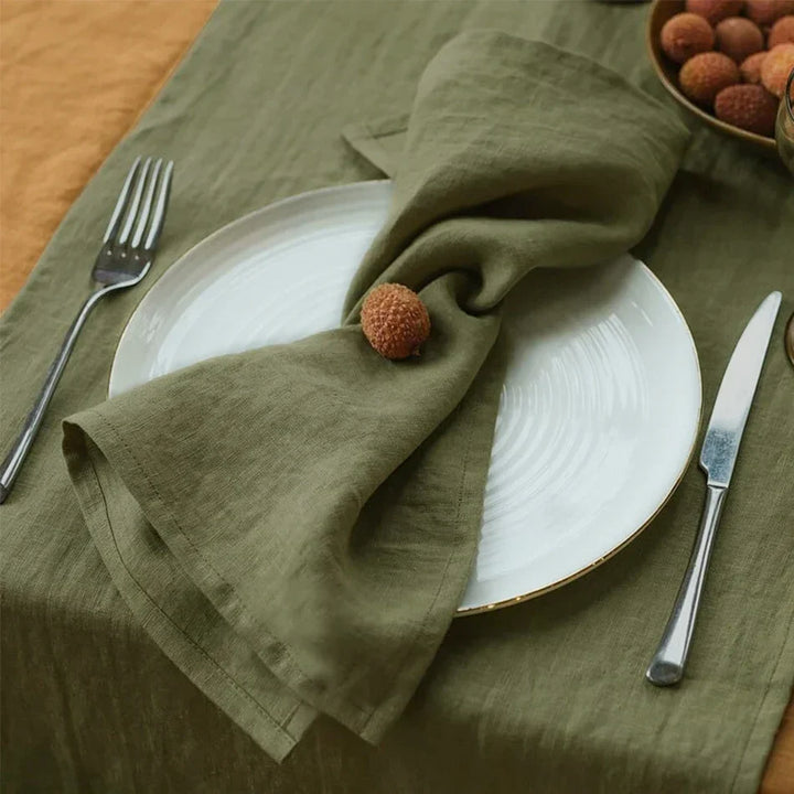 Rynx | 12PCS pure linen table napkins, 40x40cm sage green soft comfortable tea towel, square napkin for wedding dinner party decoration