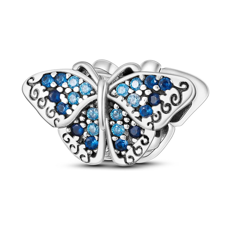 Lisslune | 925 Silver Golden Leopard Charms Beads Colorful Chameleon Rhinoceros Lion Scarab Cat Pendant Compatible with Original Pandora Bracelet Jewelry