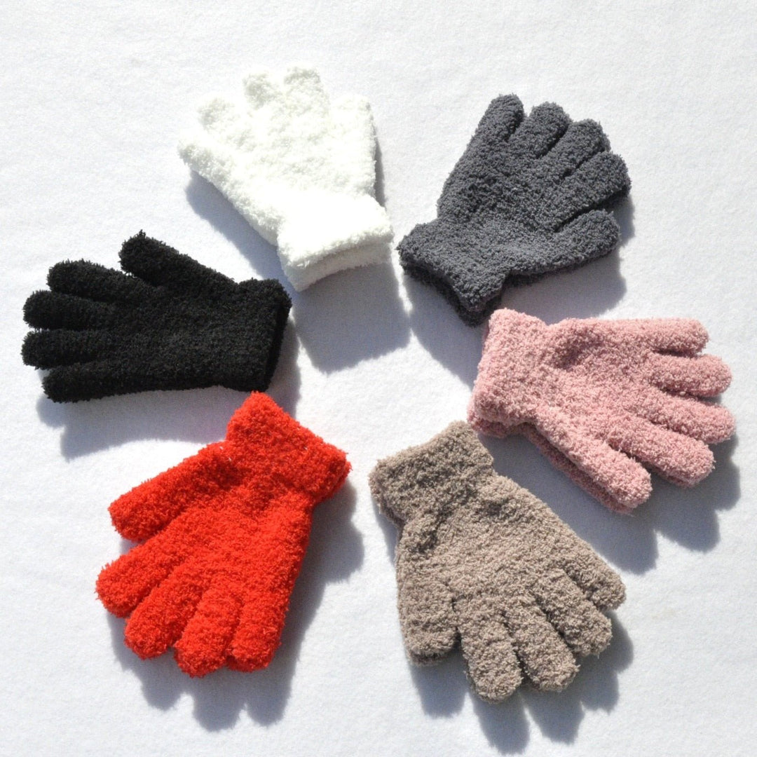 Lisslune | Fluffy children's wool gloves with individual fingers (5-10 years)