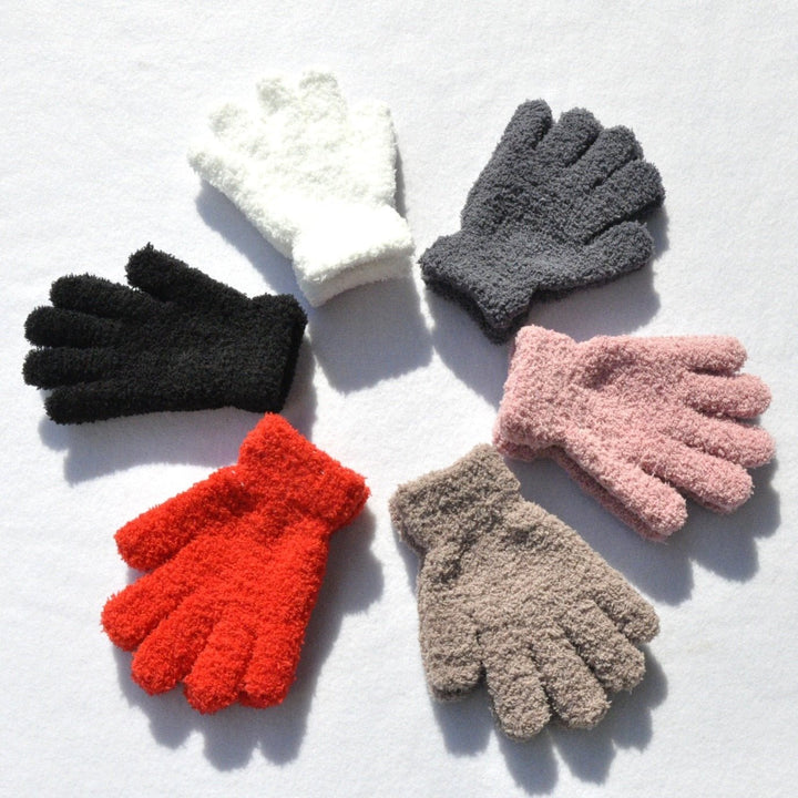 Lisslune | Fluffy children's wool gloves with individual fingers (5-10 years)